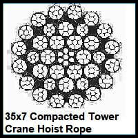 35x7 Compacted Tower Crane Hoist Rope